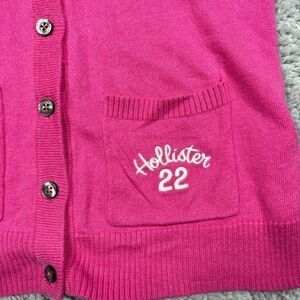 Hollister Cardigan Womens Small Sweater Pockets Button Up Pink Academia Classic
